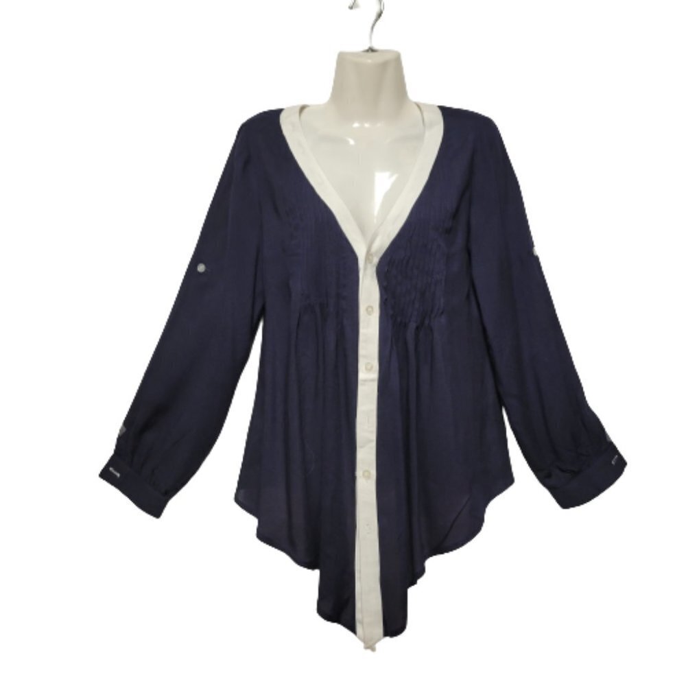 Cotton Blouse, Cotton Long Sleeve Top -  Size S- new